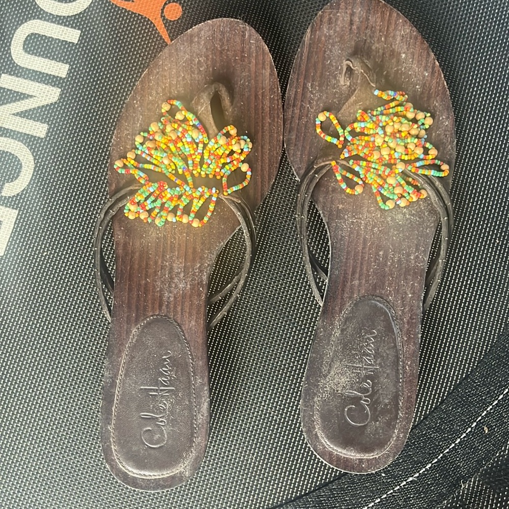 Cole Haan wood sandals 8